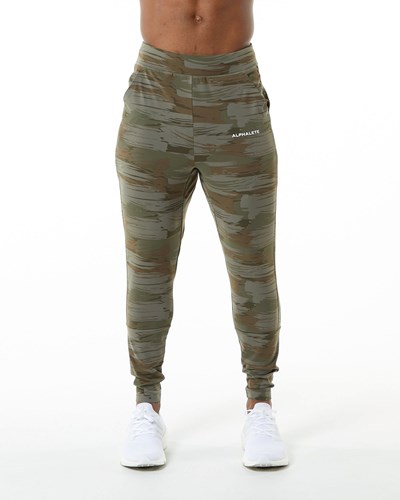 Alphalete 4-Way Stretch Jogger Olivy Zelené Maskáčové | 10762MOJB