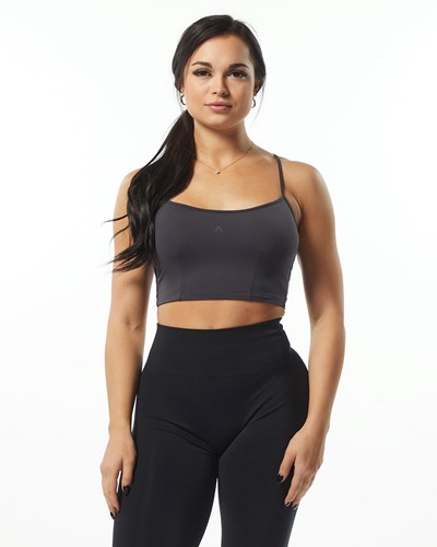 Alphalete Camisole Y-Back Crop Tank Tmavě Šedé | 04956ZTLQ