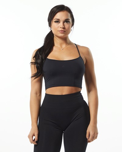 Alphalete Camisole Y-Back Crop Tank Černé | 92648CVRE