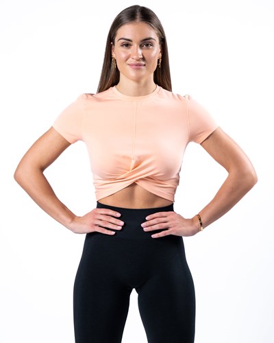 Alphalete Cropped Premium Krátké Sleeve Koralove | 42981NKCS