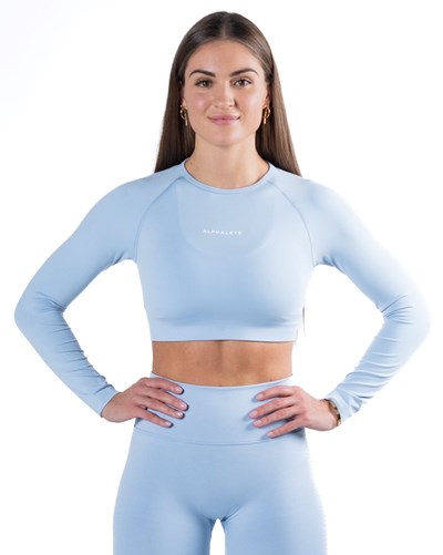 Alphalete Cropped Seamless Long Sleeve Blankyt | 62937SCAZ