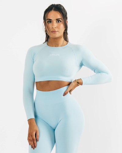 Alphalete Cropped Seamless Long Sleeve Blankyt | 70954ZWYH