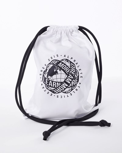 Alphalete Drawstring Bag Bílé | 16875XZCP