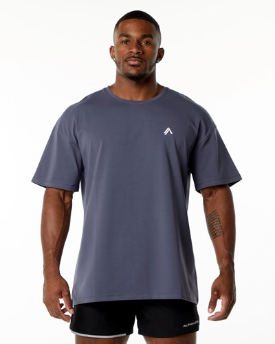 Alphalete Drop Shoulder Tee Fialové | 47568NTXE