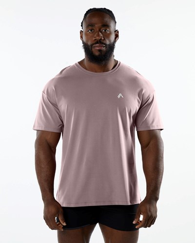 Alphalete Drop Shoulder Tee Mauve | 42659NADW