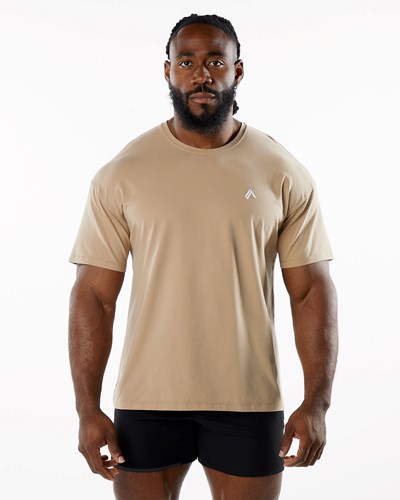 Alphalete Drop Shoulder Tee Taupe | 94387UKYD