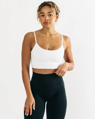 Alphalete Fitted Cropped Tank Bílé | 17235TOSV