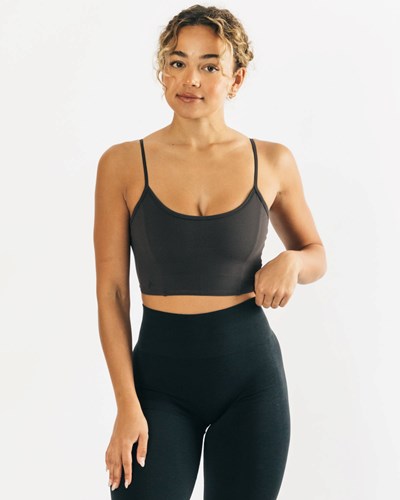 Alphalete Fitted Cropped Tank Charcoal | 17093BAOT