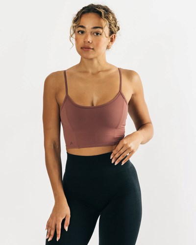 Alphalete Fitted Cropped Tank Mauve | 16407VIXD