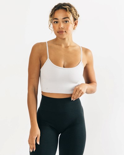 Alphalete Fitted Cropped Tank Stříbrné | 93617FIPZ