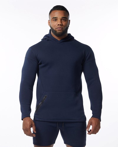 Alphalete Fitted Interlock Knit Hoodie Tmavě Blankyt | 09415EXPR