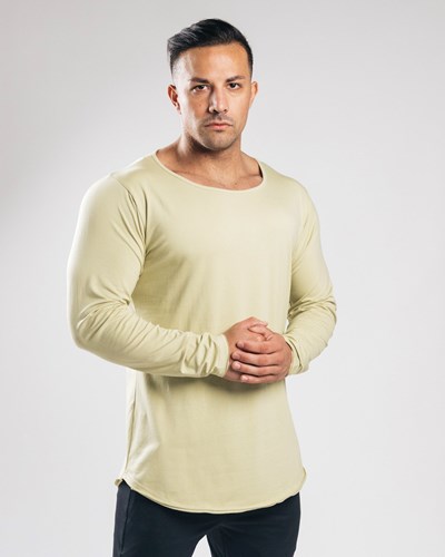 Alphalete Fitted Long Sleeve Světle Olivy Zelené | 61358DAJQ