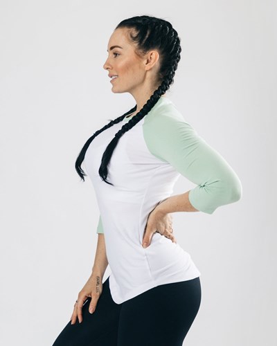 Alphalete Fitted Performance 3/4 Sleeve Bílé | 98057GRKY