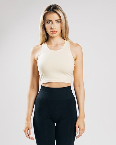 Alphalete Fitted Performance Crop Tank Sea Salt | 53426IEGY