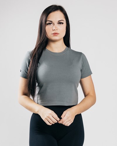 Alphalete Fitted Performance Crop Top Concrete | 68735TMKX