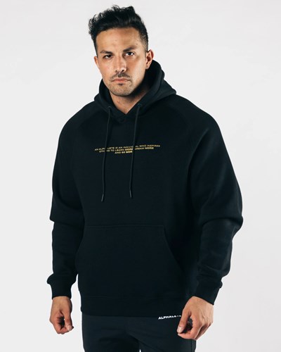 Alphalete Fitted Performance Hoodie Černé Zlaté | 52168WKEL