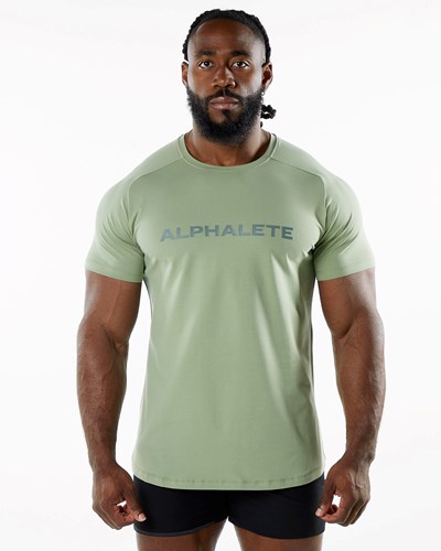 Alphalete Fitted Performance Krátké Sleeve Sage | 08231DOTE