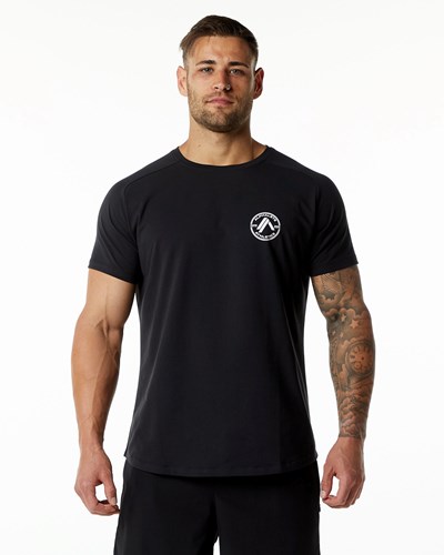 Alphalete Fitted Performance Krátké Sleeve Černé | 54102KWYU