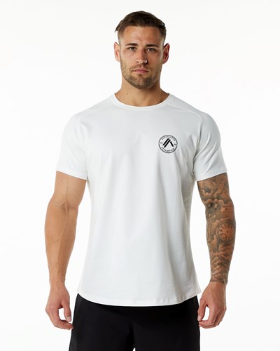 Alphalete Fitted Performance Krátké Sleeve Bílé | 58629CJRN