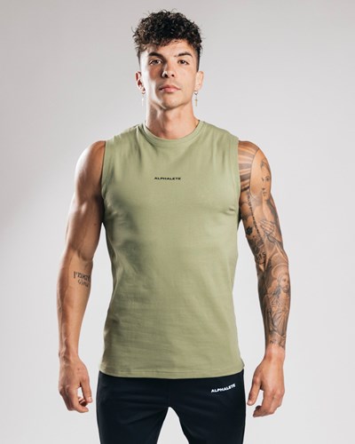 Alphalete Fitted Performance Tank Zelene | 89370VUCP