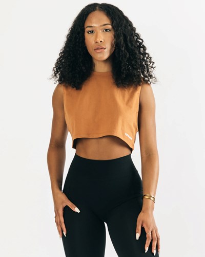 Alphalete Heavy Bavlněné Cropped Cutoff Clay | 40863PWHR