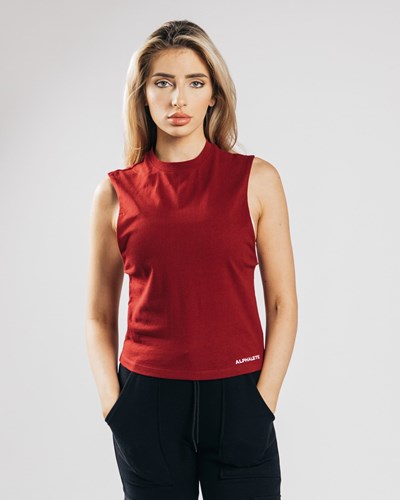 Alphalete Heavy Bavlněné Cutoff Cranberry | 51839KWCB