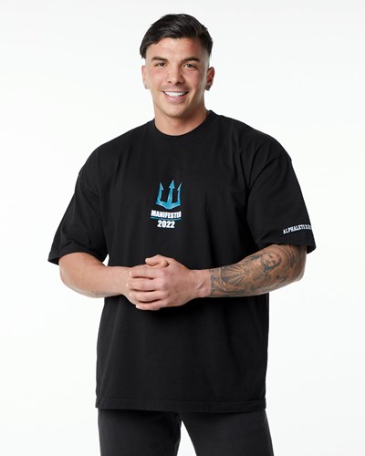 Alphalete Heavyweight Oversized Tee Černé | 01697FSTW