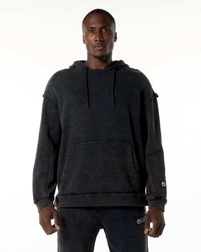 Alphalete Heavyweight Washed Terry Hoodie Onyx | 34169GQRS