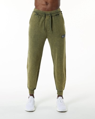 Alphalete Heavyweight Washed Terry Jogger Zelene | 42715EWKS