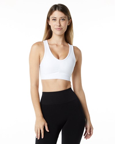 Alphalete High-Impact Seamless Sports Bra Bílé | 85693TCVF