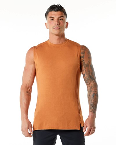 Alphalete High-Neck Premium Tank Camel | 58602XYMC