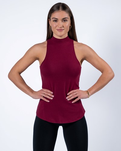 Alphalete High-Neck Premium Tank Červené | 59084KALE