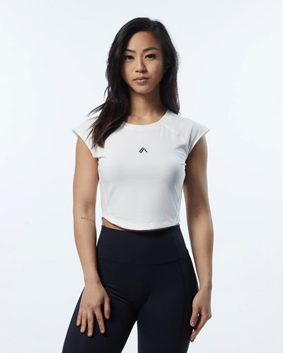 Alphalete High Performance Krátké Sleeve Crop Tee Resin | 27146MQZU