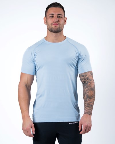 Alphalete High Performance Seamless Krátké Sleeve Tee Blankyt | 12703TAVI