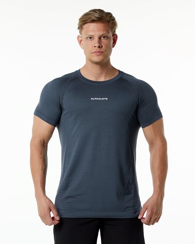 Alphalete High Performance Seamless Krátké Sleeve Tee Carbon | 32179CQHN