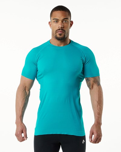 Alphalete High Performance Seamless Krátké Sleeve Tee Ocean | 64917KDHE