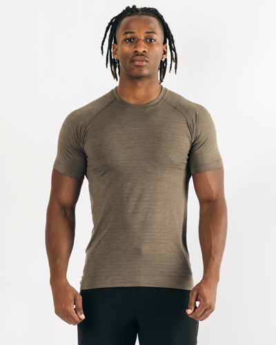 Alphalete High Performance Seamless Krátké Sleeve Tee Mocha | 94175UJGS