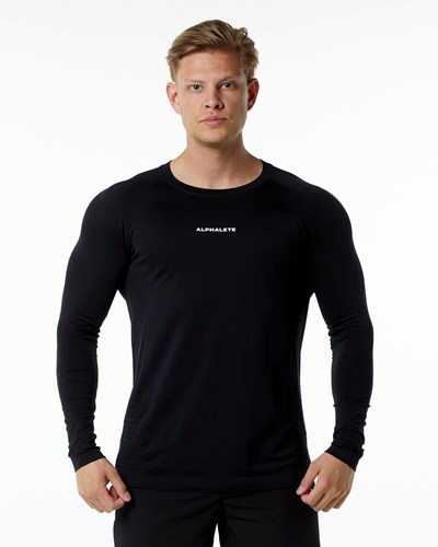 Alphalete High Performance Seamless Long Sleeve Tee Černé | 10754DQIU