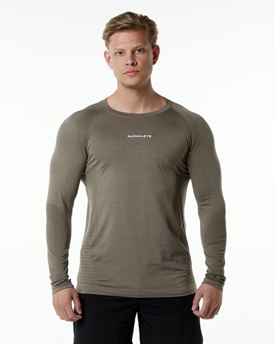 Alphalete High Performance Seamless Long Sleeve Tee Cedar | 46730CMZY