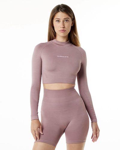 Alphalete High Performance Seamless Long Sleeve Tee Mauve | 61827EJGX