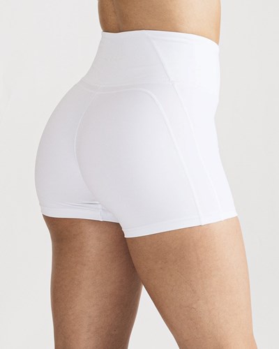 Alphalete High-Waisted Medium Compression 4" Krátké Bílé | 59410WJRF