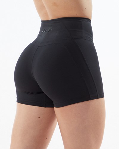 Alphalete High-Waisted Medium Compression 4" Krátké Blackout | 82079MIGY