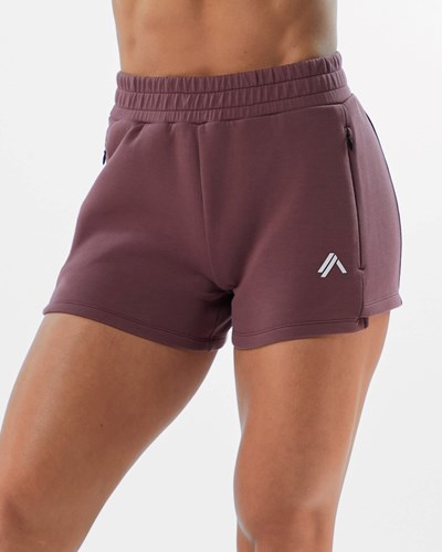 Alphalete Interlock Knit 3.5" Krátké Mauve | 50873XKNQ