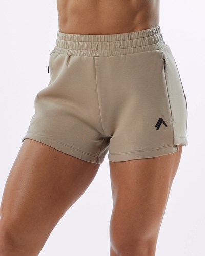 Alphalete Interlock Knit 3.5" Krátké Tan | 06594QPTN