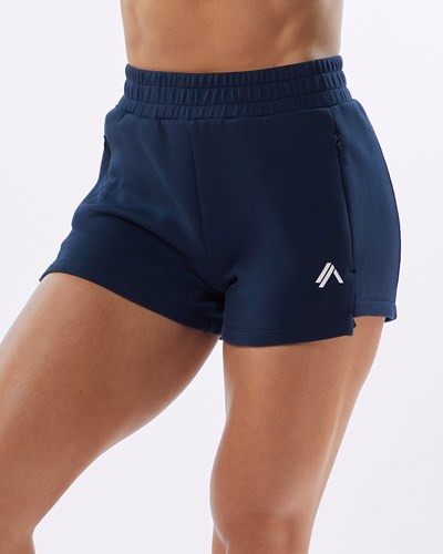 Alphalete Interlock Knit 3.5" Krátké Tmavě Blankyt | 38745MPVQ