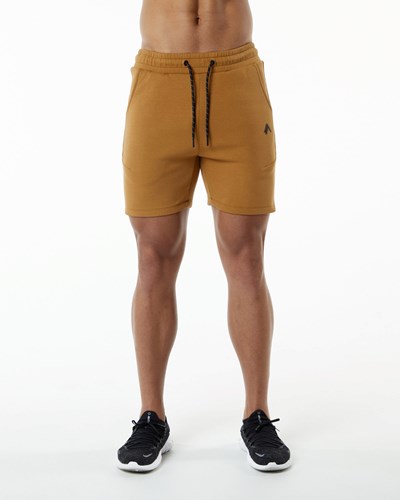 Alphalete Interlock Knit 6" Krátké Almond | 07189IDCG