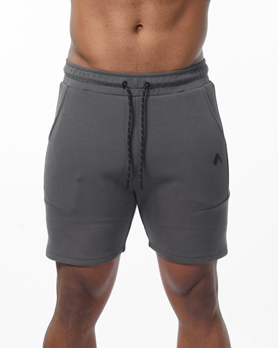 Alphalete Interlock Knit 6" Krátké Charcoal | 13028TOIH