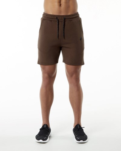 Alphalete Interlock Knit 6" Krátké Hnědé | 32697XQCG