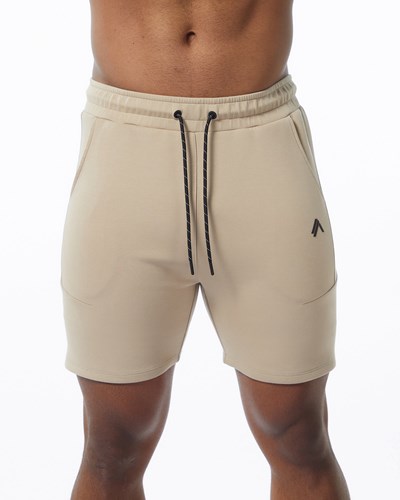 Alphalete Interlock Knit 6" Krátké Tan | 79351JGBL