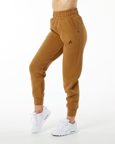 Alphalete Interlock Knit Cuffed Jogger Almond | 90615HTKM